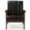 Baxton Studio Nikko Mid-century Dark Brown Faux Leather Wooden Lounge Chair 121-6745 - alternate 1